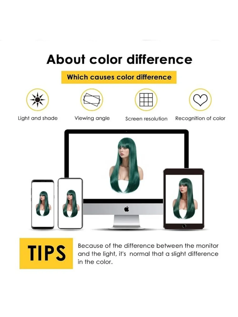 Women's Green 24 Inch Heat Resistant Synthetic Long Straight Bangs Wig